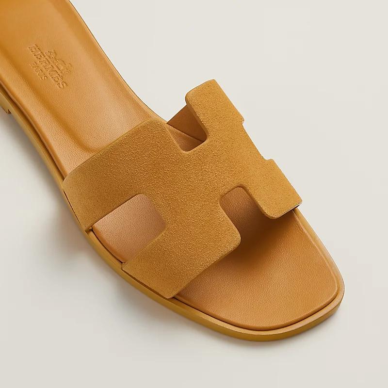 Giày Hermes Oran Sandal Nữ Vàng Đất